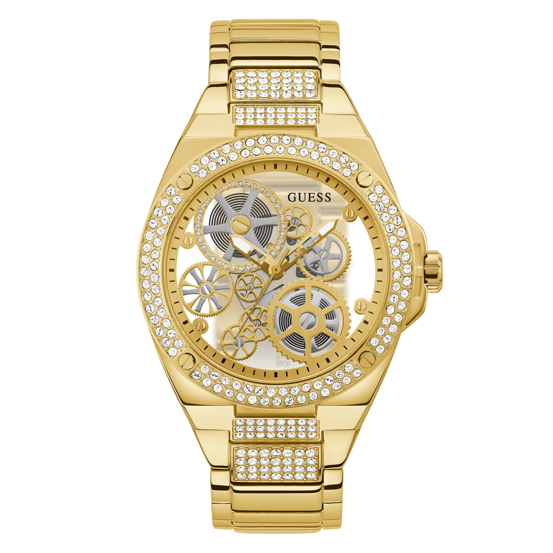 GUESS Mens Gold Tone Analog Watch