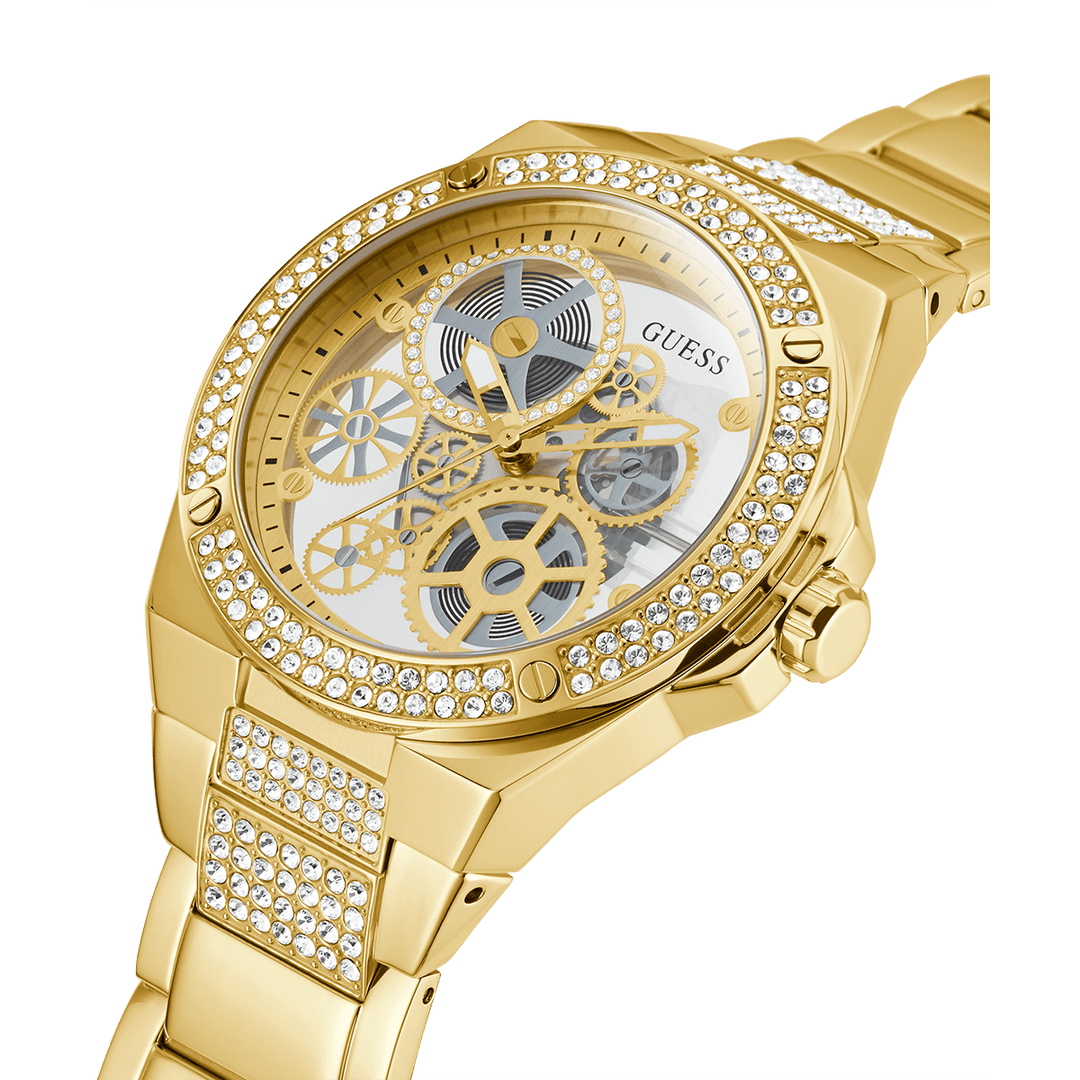 GUESS Mens Gold Tone Analog Watch