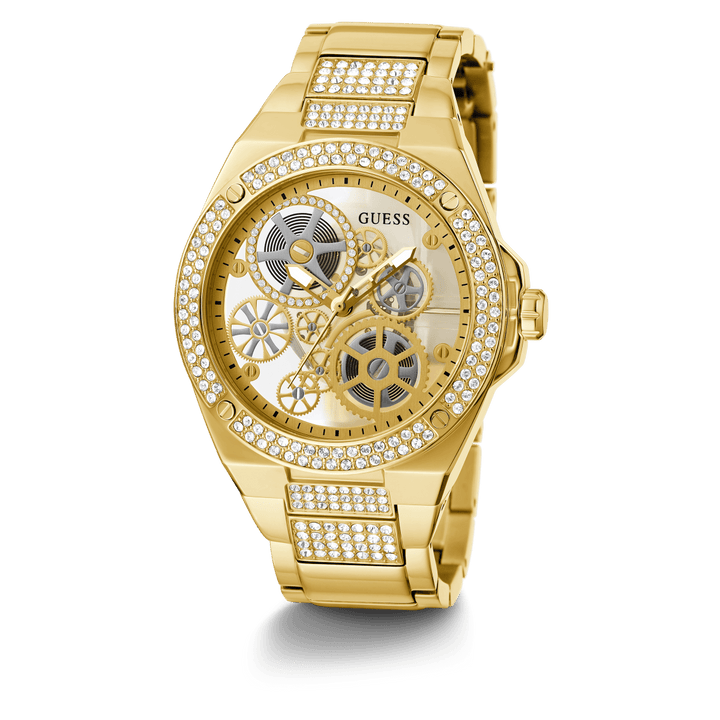 GUESS Mens Gold Tone Analog Watch