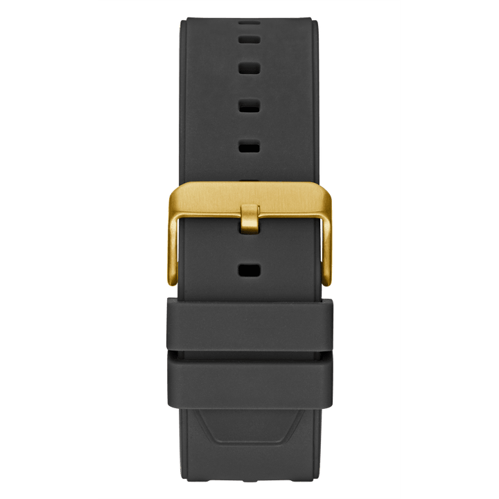 GUESS Mens Black Gold Tone Multi-Function Watch