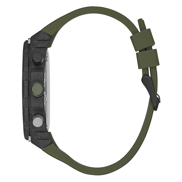 GUESS Mens Green Black Multi-Function Watch