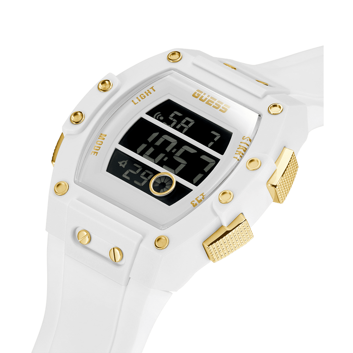 GUESS Mens White Digital Watch