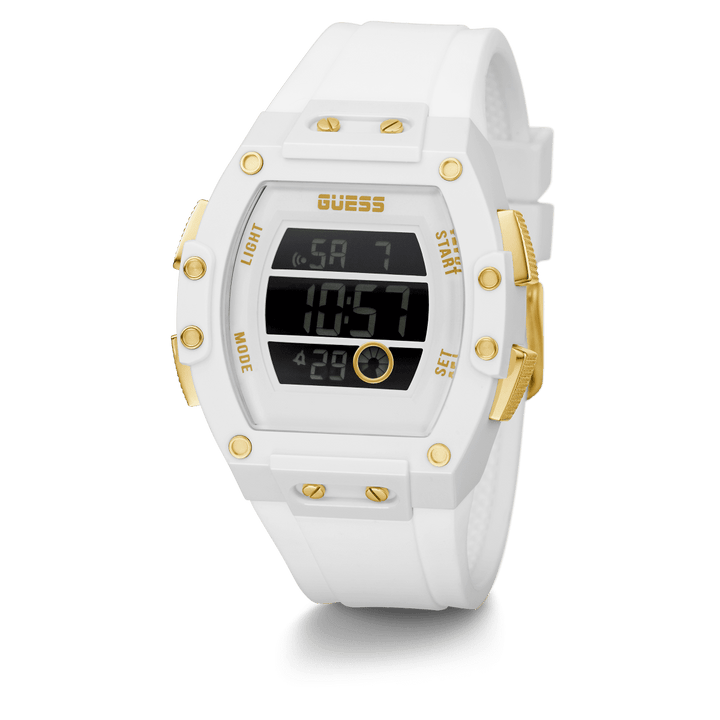 GUESS Mens White Digital Watch