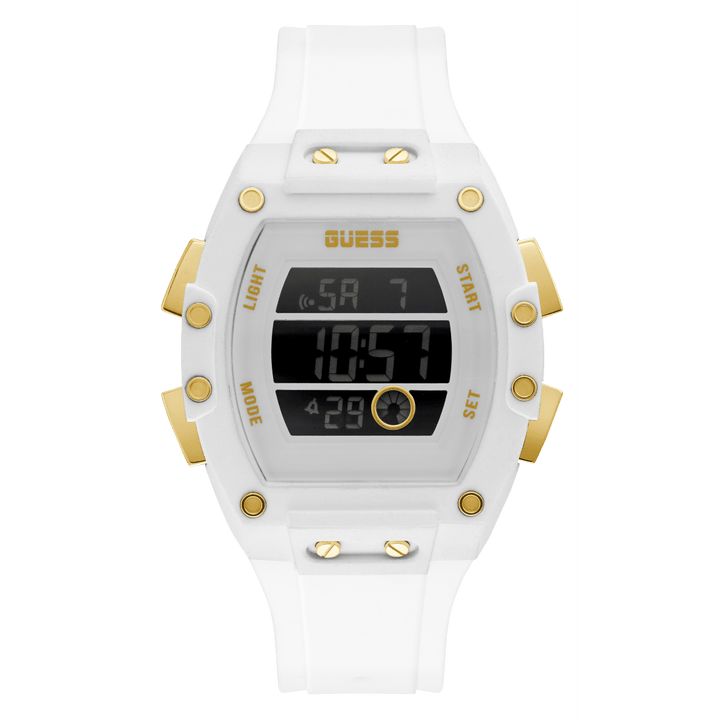 GUESS Mens White Digital Watch