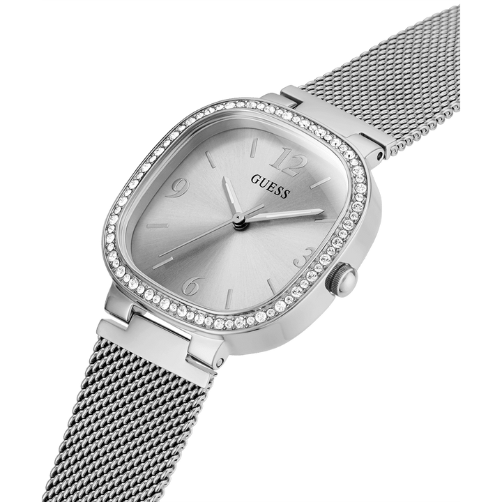 GUESS Ladies Silver Tone Analog Watch