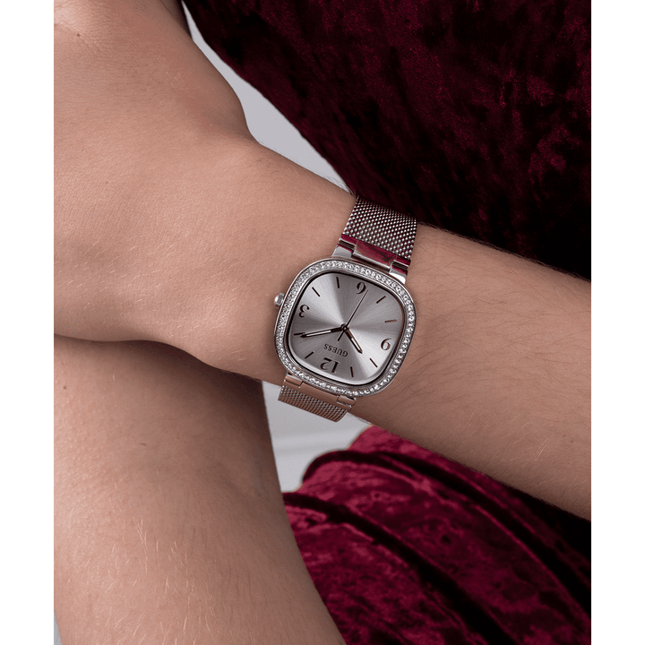 GUESS Ladies Silver Tone Analog Watch