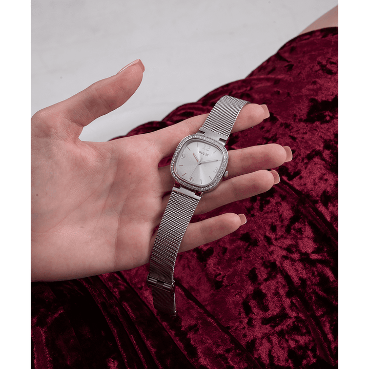 GUESS Ladies Silver Tone Analog Watch