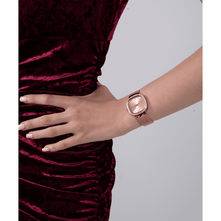 GUESS Ladies Rose Gold Tone Analog Watch