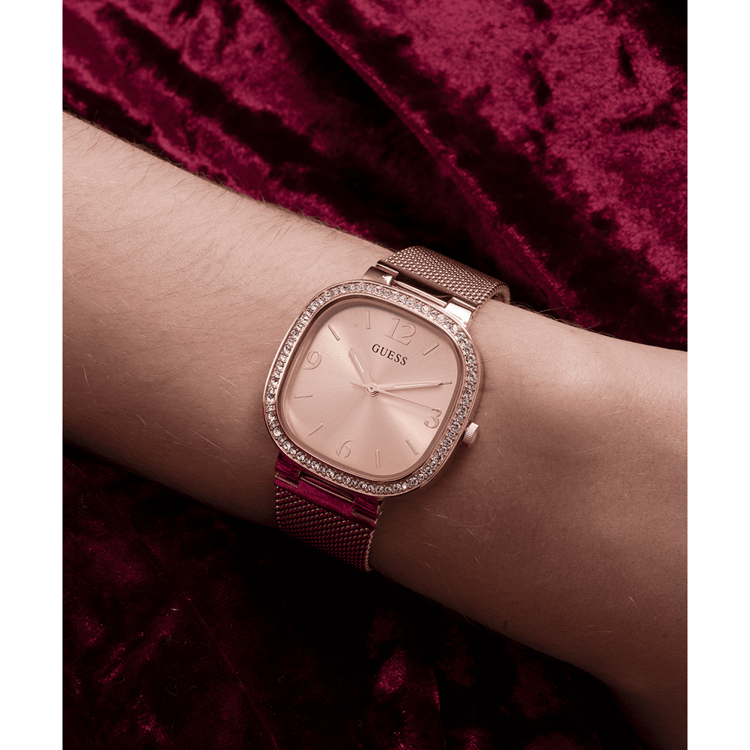 GUESS Ladies Rose Gold Tone Analog Watch