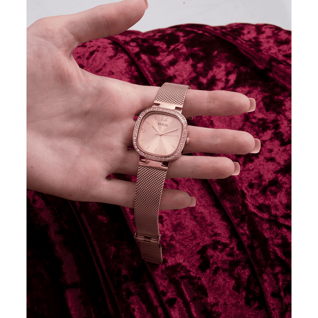 GUESS Ladies Rose Gold Tone Analog Watch
