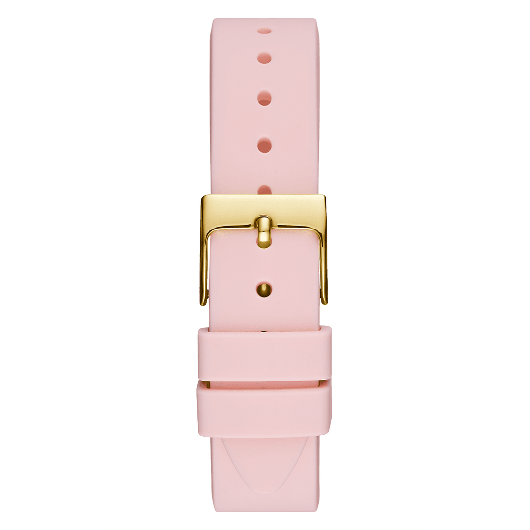 GUESS Ladies Pink Gold Tone Analog Watch