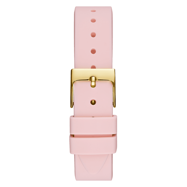 GUESS Ladies Pink Gold Tone Analog Watch