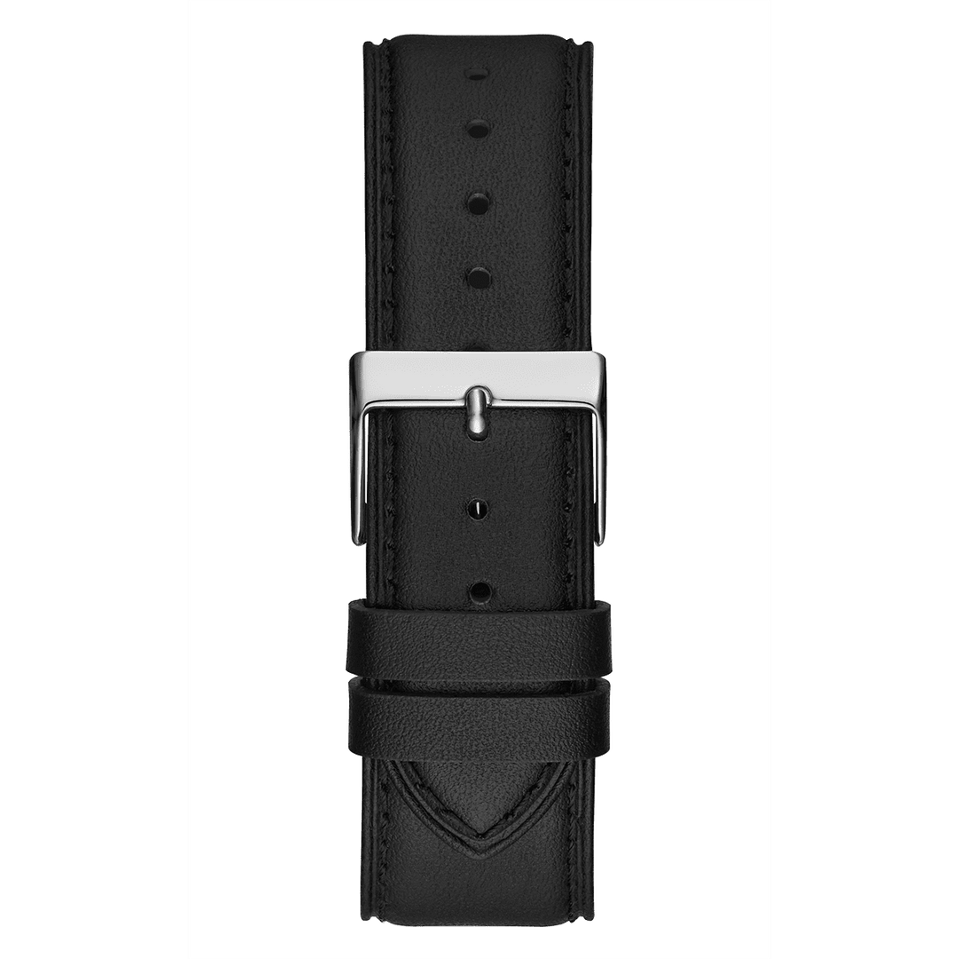 GUESS Mens Black Silver Tone Multi-Function Watch