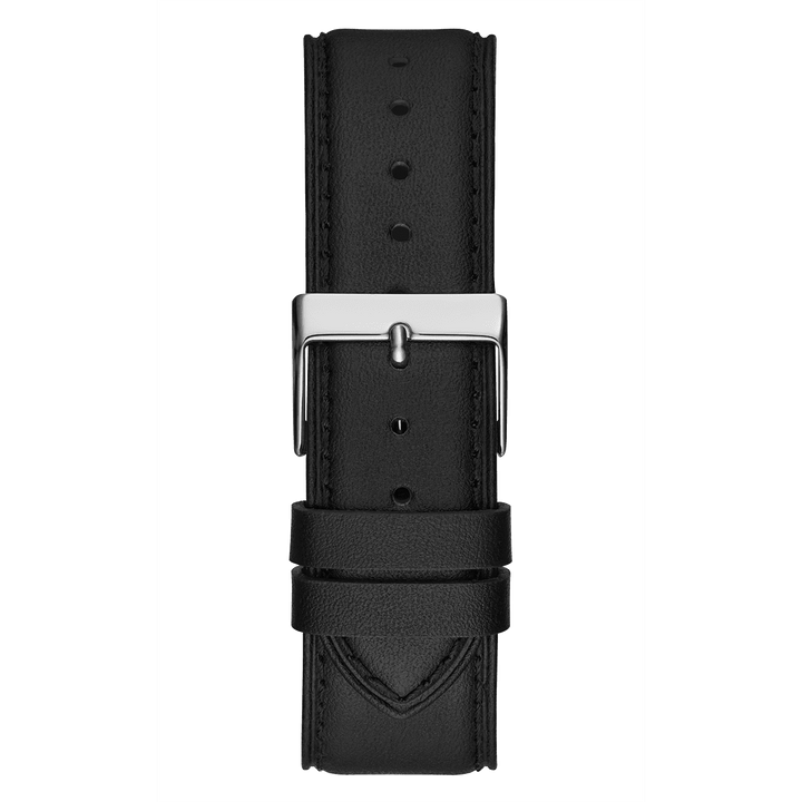 GUESS Mens Black Silver Tone Multi-Function Watch