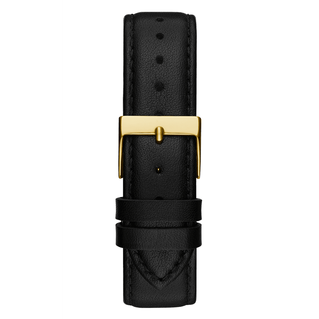 GUESS Ladies Black Gold Tone Analog Watch