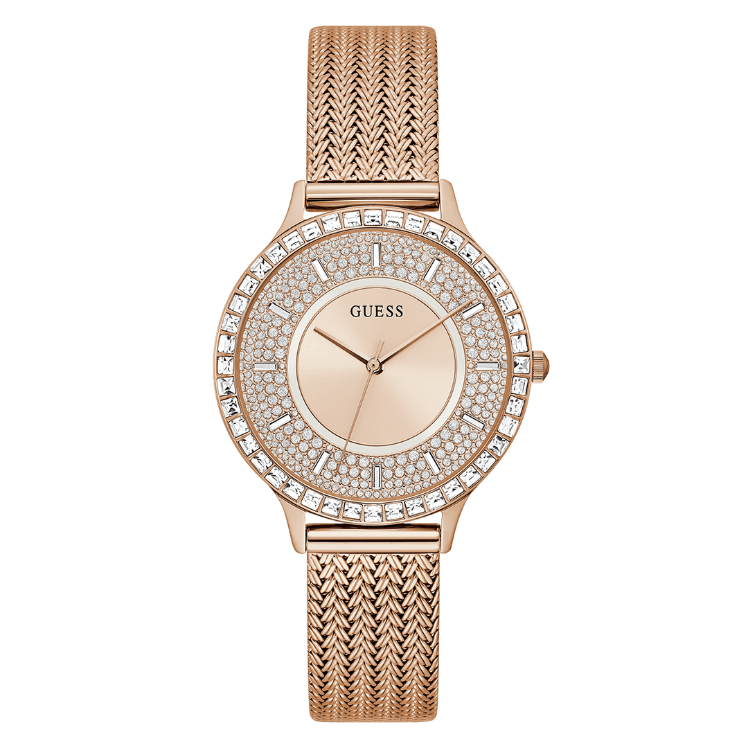 GUESS Ladies Rose Gold Tone Analog Watch