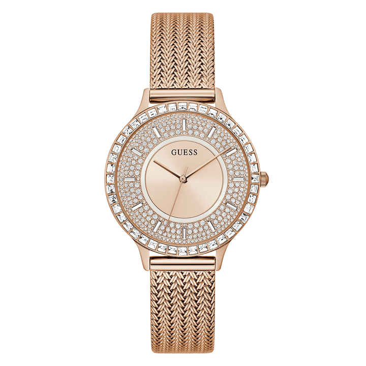 GUESS Ladies Rose Gold Tone Analog Watch