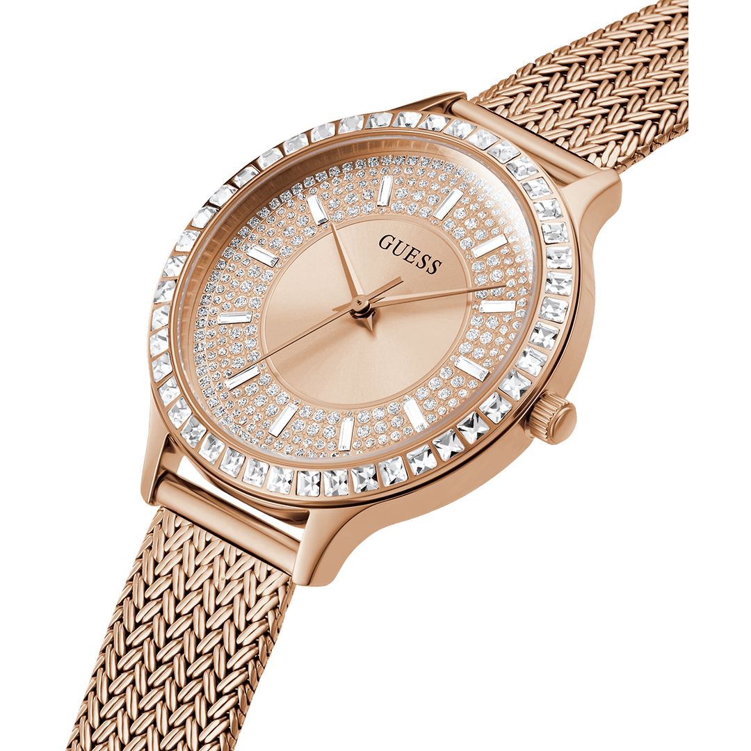 GUESS Ladies Rose Gold Tone Analog Watch