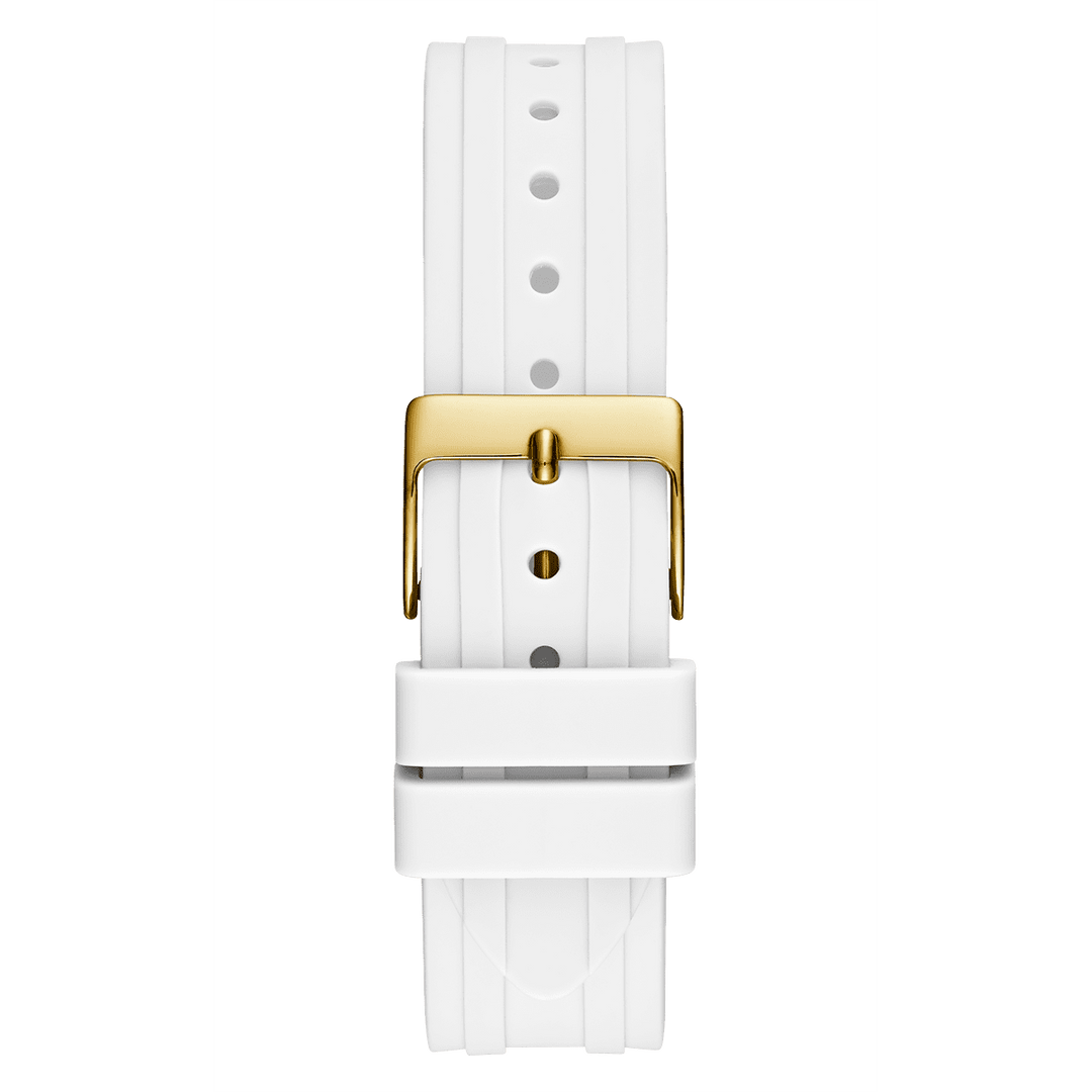 GUESS Ladies White Gold Tone Multi-Function Watch