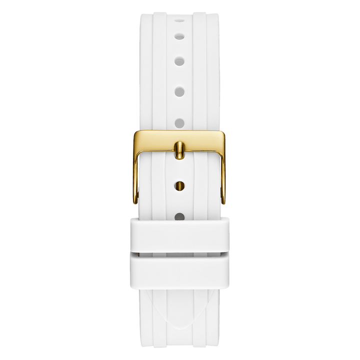 GUESS Ladies White Gold Tone Multi-Function Watch