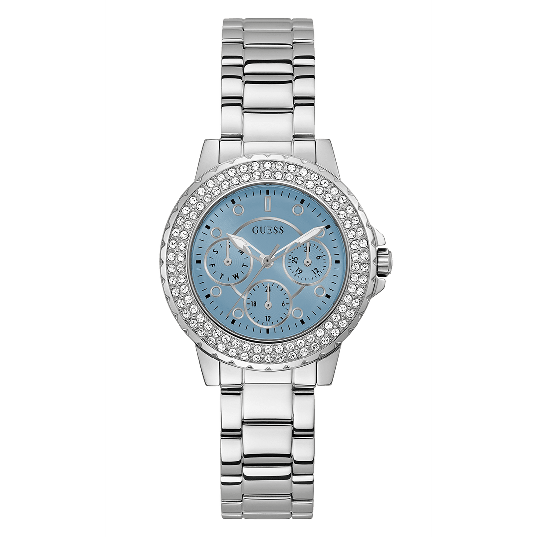 GUESS Ladies Silver Tone Multi-Function Watch