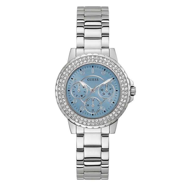 GUESS Ladies Silver Tone Multi-Function Watch