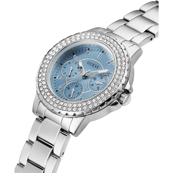 GUESS Ladies Silver Tone Multi-Function Watch