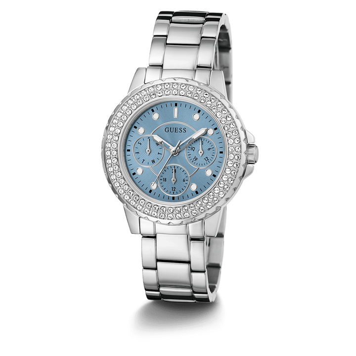 GUESS Ladies Silver Tone Multi-Function Watch
