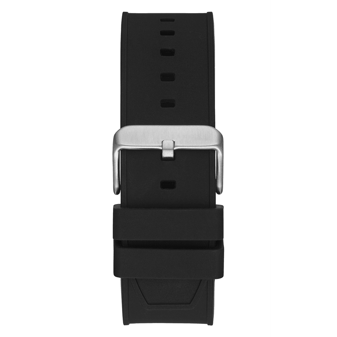 GUESS Mens Black Silver Tone Digital Watch