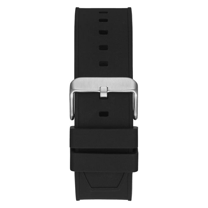 GUESS Mens Black Silver Tone Digital Watch