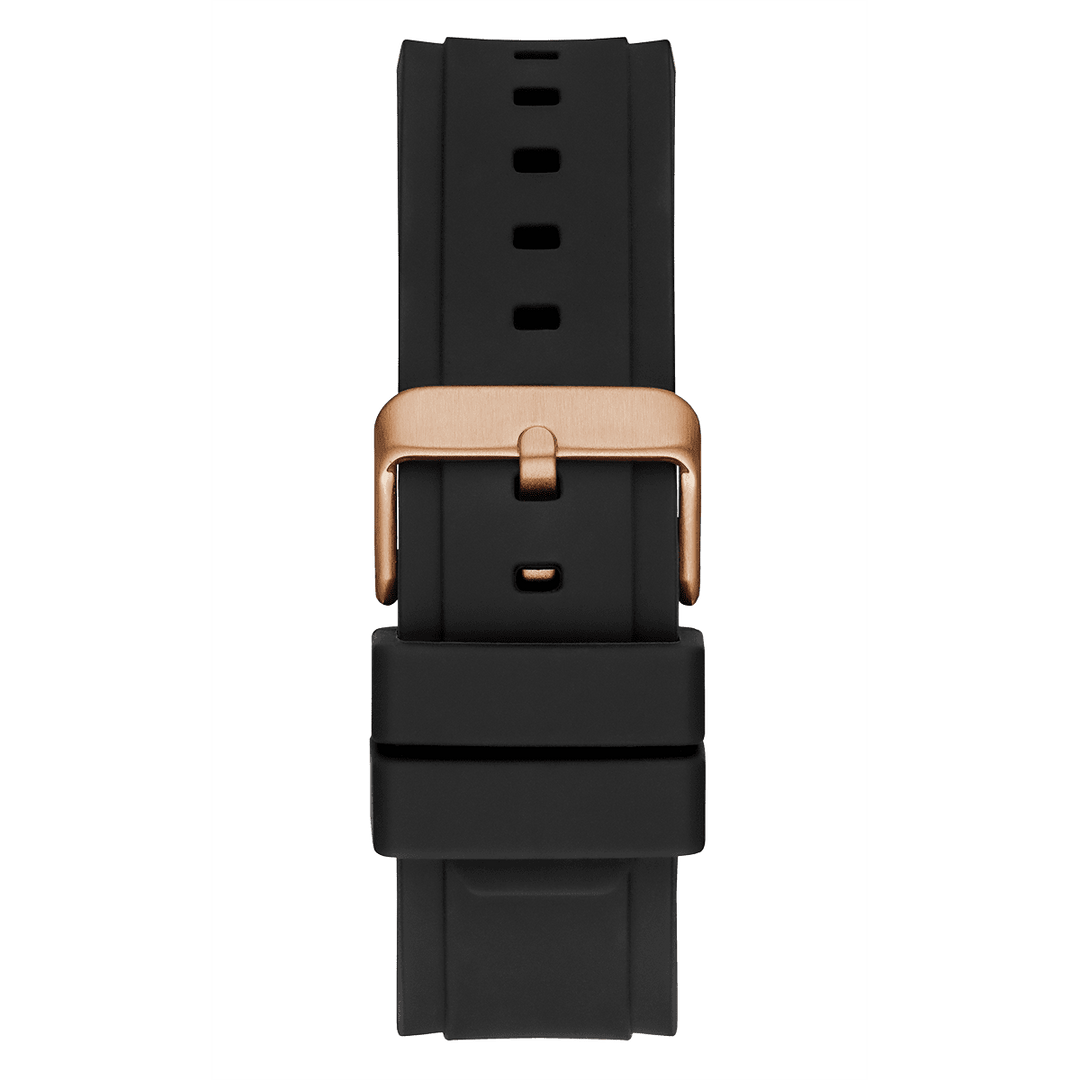 GUESS Mens Black Rose Gold Tone Multi-Function Watch