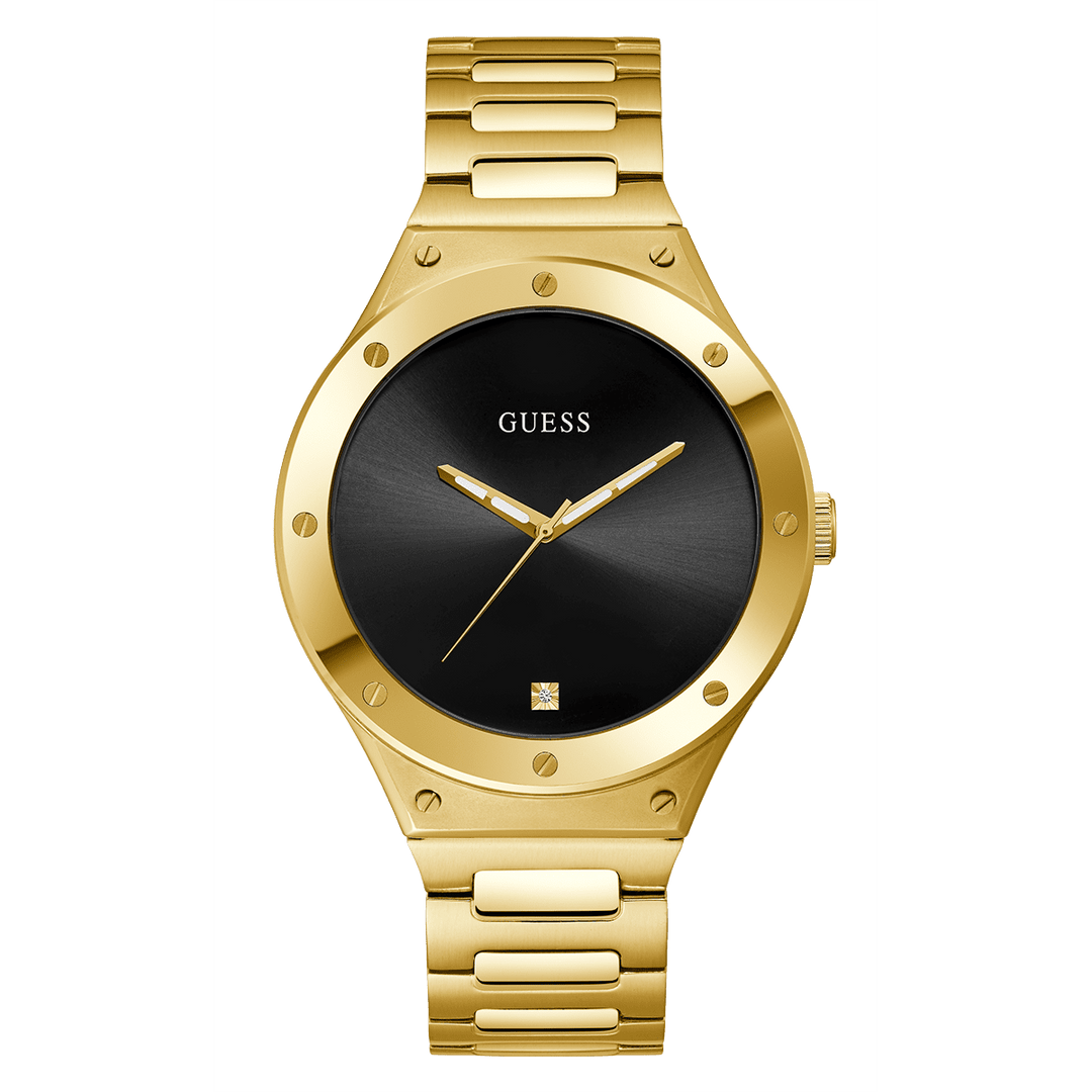 GUESS Mens Gold Tone Analog Watch