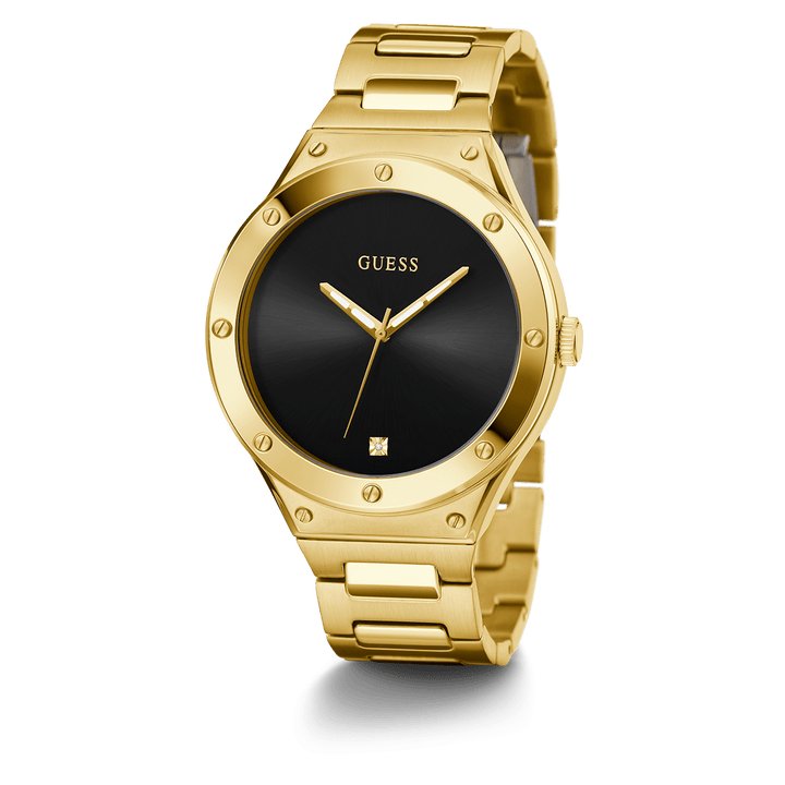 GUESS Mens Gold Tone Analog Watch