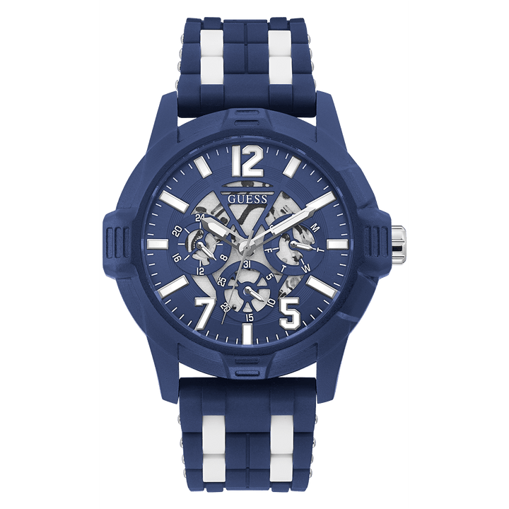 ECO-FRIENDLY BLUE AND WHITE BIO-BASED AND RECYCLABLE WATCH