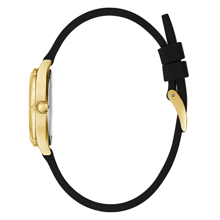 GUESS Ladies Black Gold Tone Multi-Function Watch