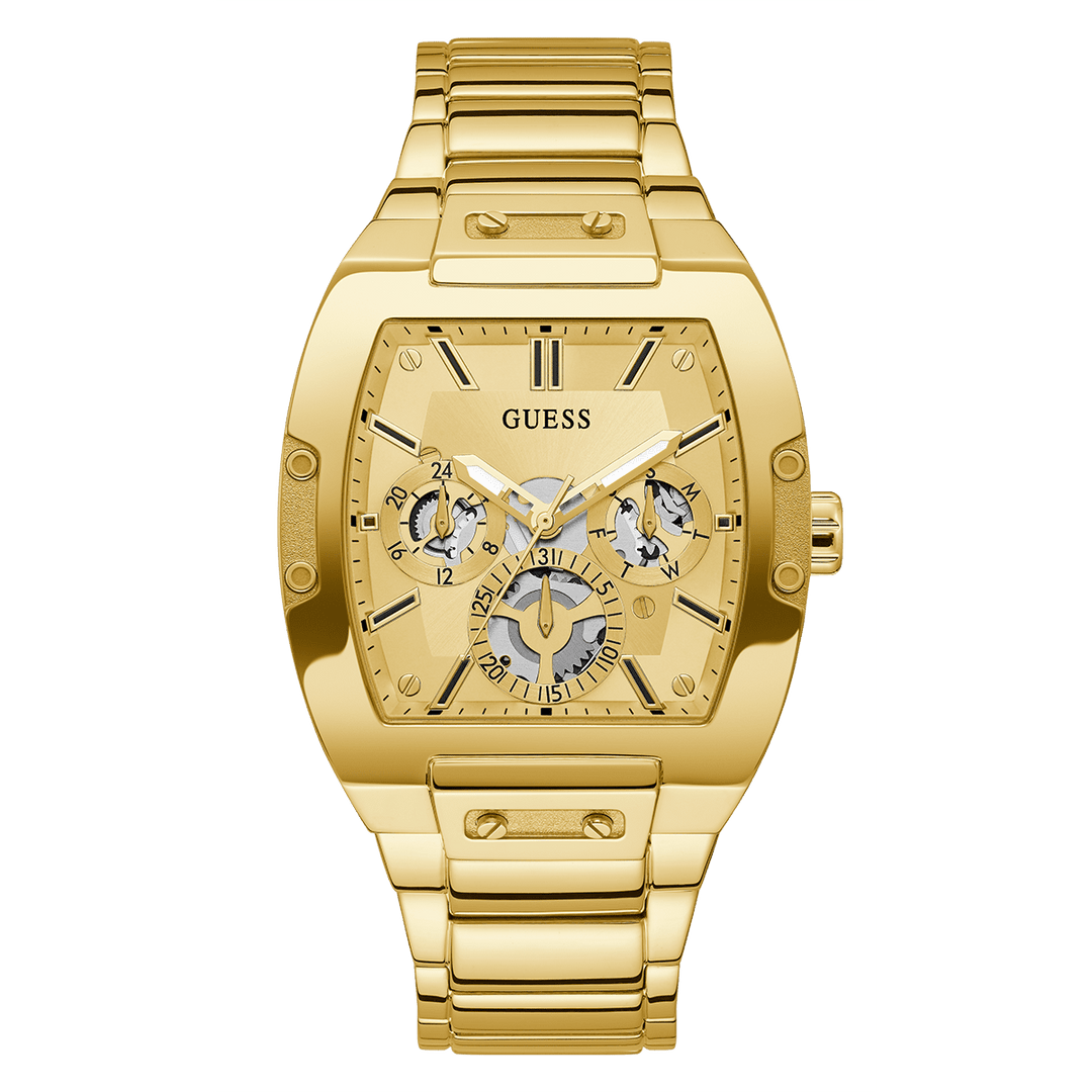 GUESS Mens Gold Tone Multi-Function Watch