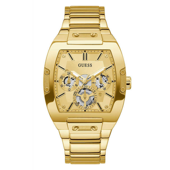 GUESS Mens Gold Tone Multi-Function Watch