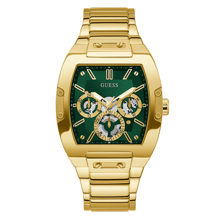 GUESS Mens Gold Tone Multi-Function Watch