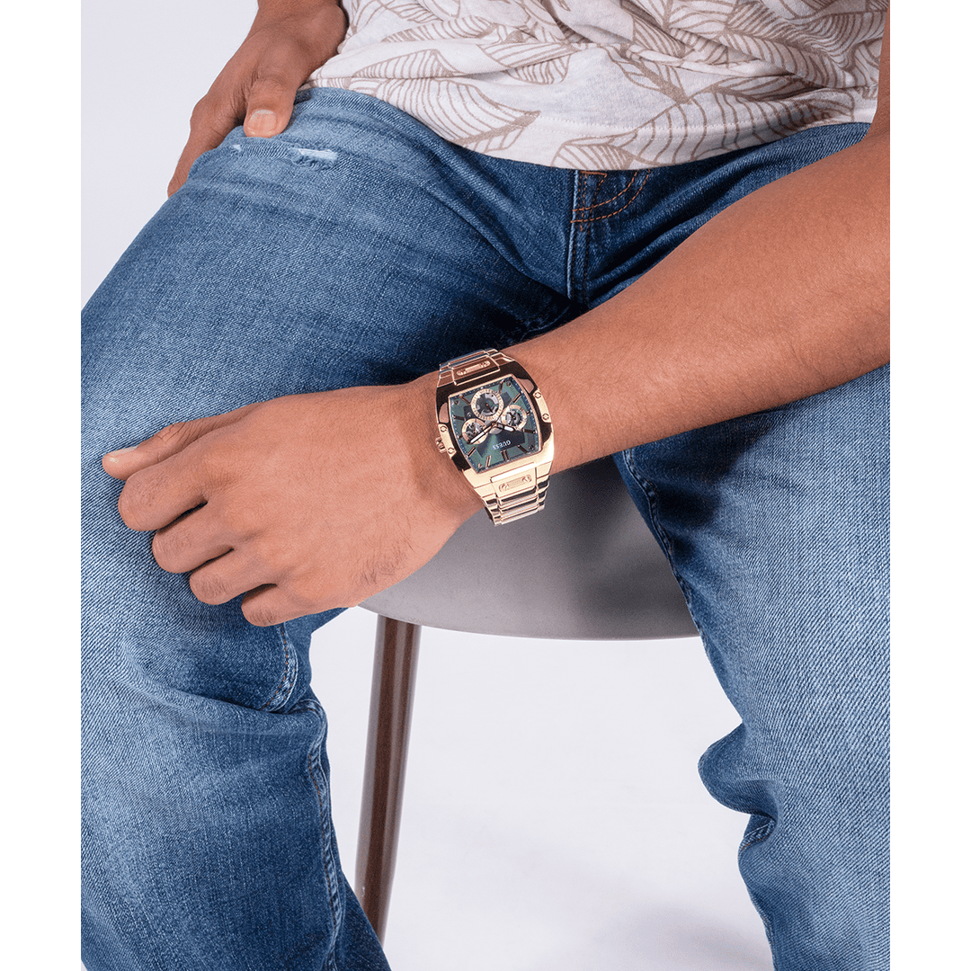 GUESS Mens Gold Tone Multi-Function Watch