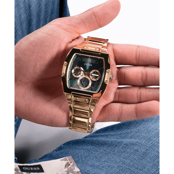 GUESS Mens Gold Tone Multi-Function Watch