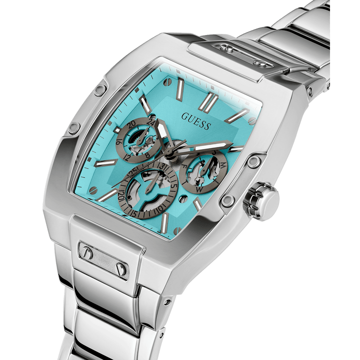 GUESS Mens Silver Tone Multi-Function Watch