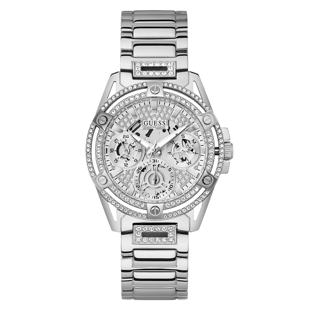 GUESS Ladies Silver Tone Multi-Function Watch