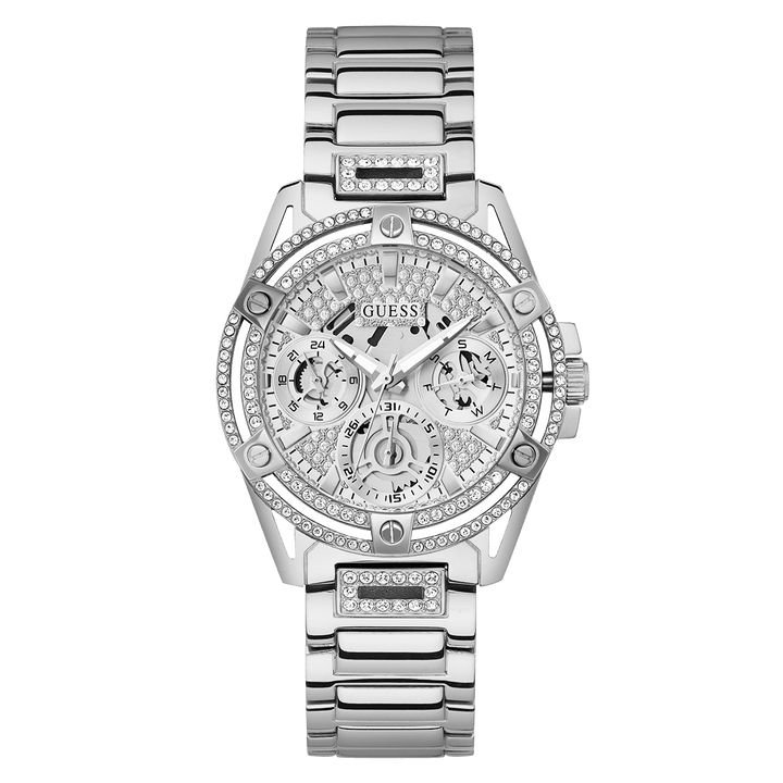 GUESS Ladies Silver Tone Multi-Function Watch