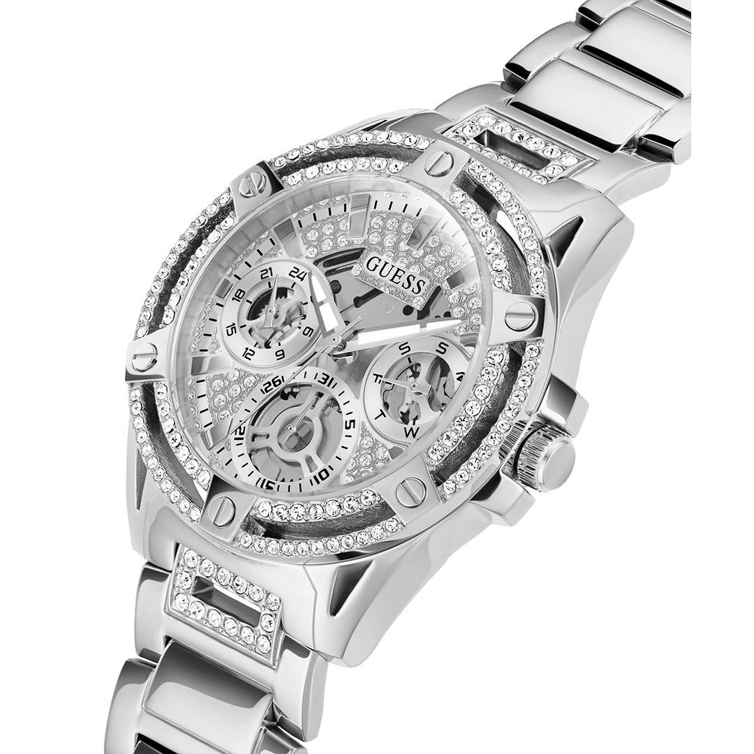 GUESS Ladies Silver Tone Multi-Function Watch