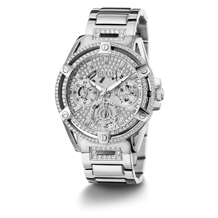 GUESS Ladies Silver Tone Multi-Function Watch