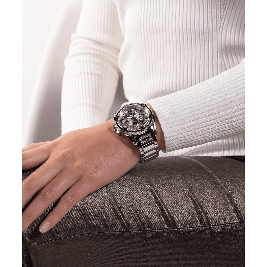 GUESS Ladies Silver Tone Multi-Function Watch