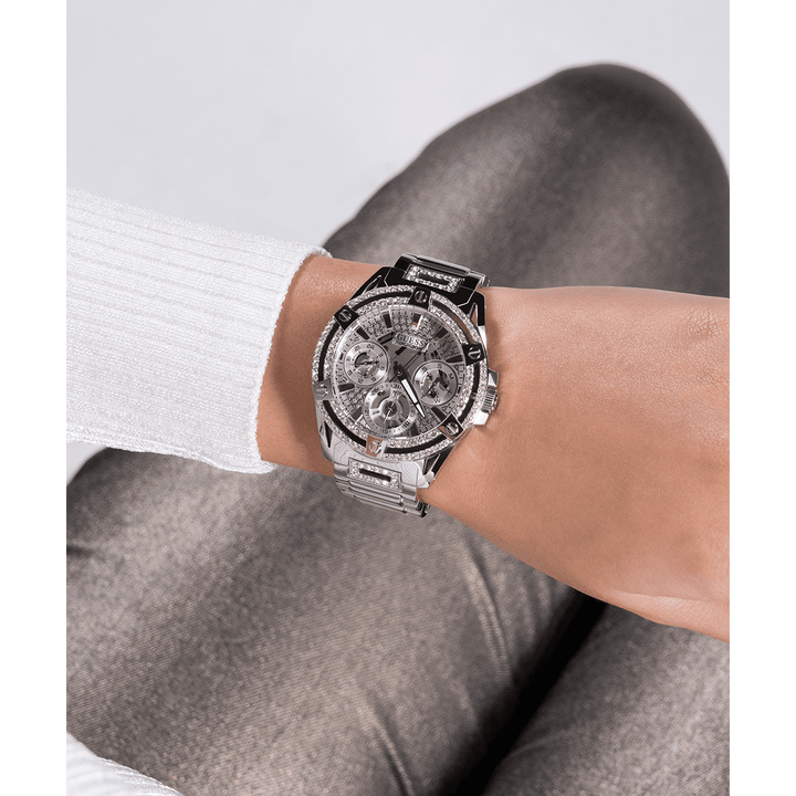 GUESS Ladies Silver Tone Multi-Function Watch