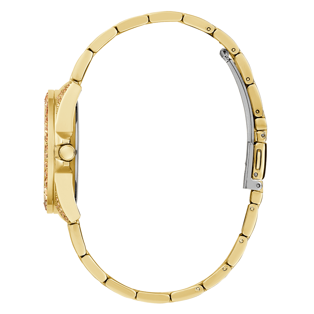 GUESS Ladies Gold Tone Day/Date Watch