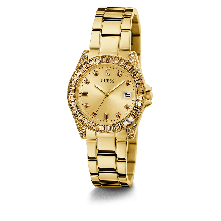 GUESS Ladies Gold Tone Day/Date Watch