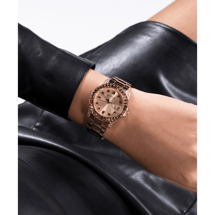 GUESS Ladies Gold Tone Day/Date Watch